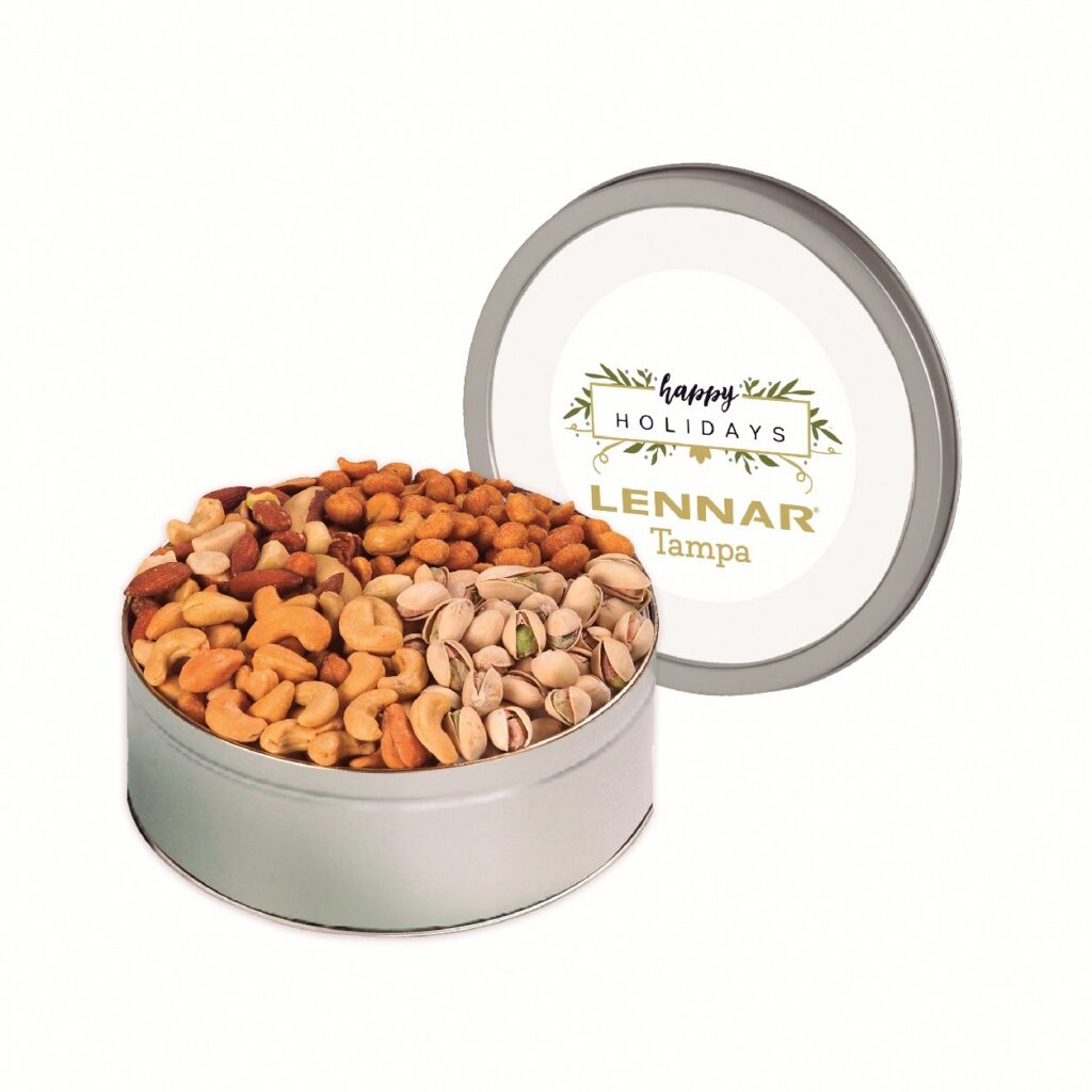 Gourmet Nut Keepsake Tin customized food gift