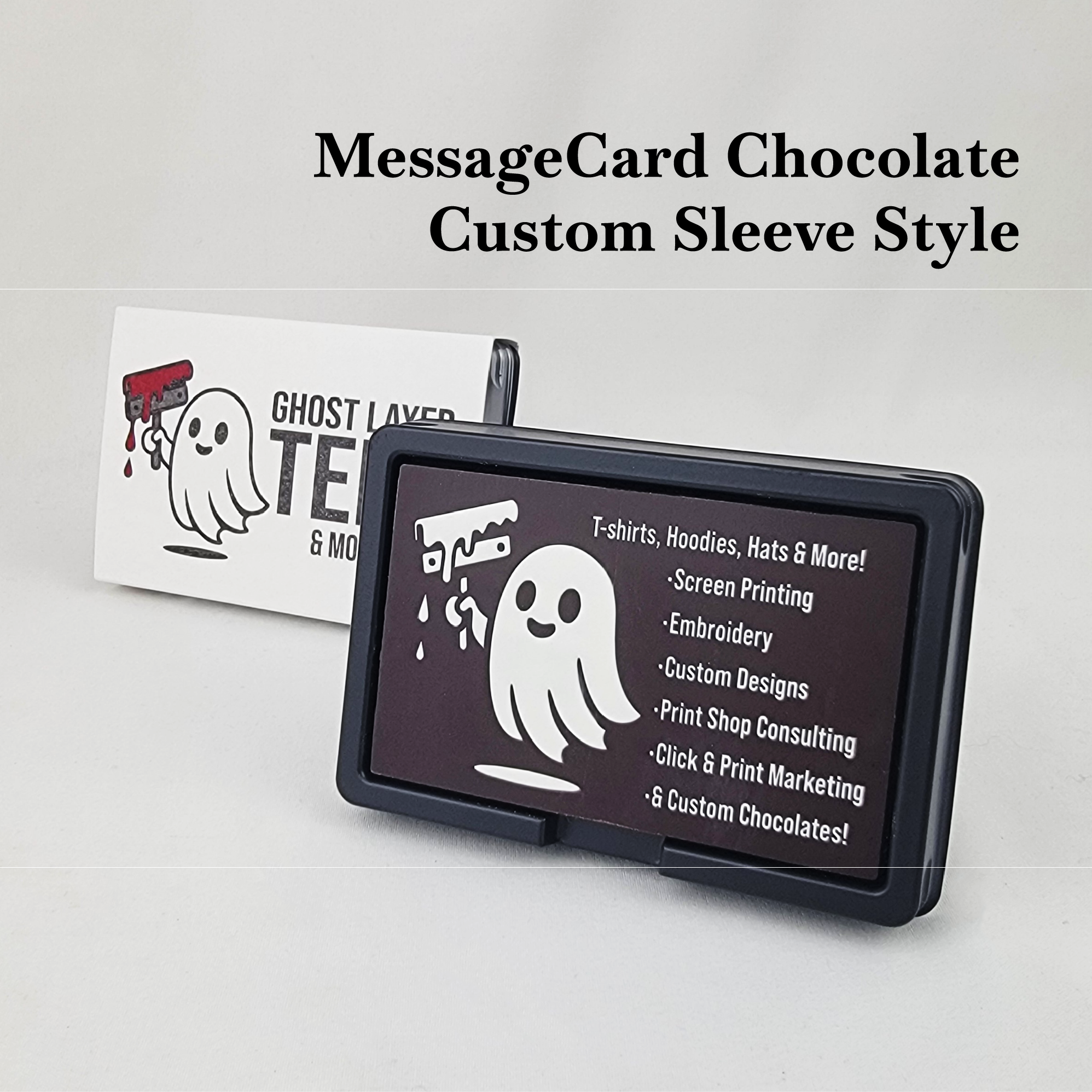 Custom sleeve style chocolate MessageCard