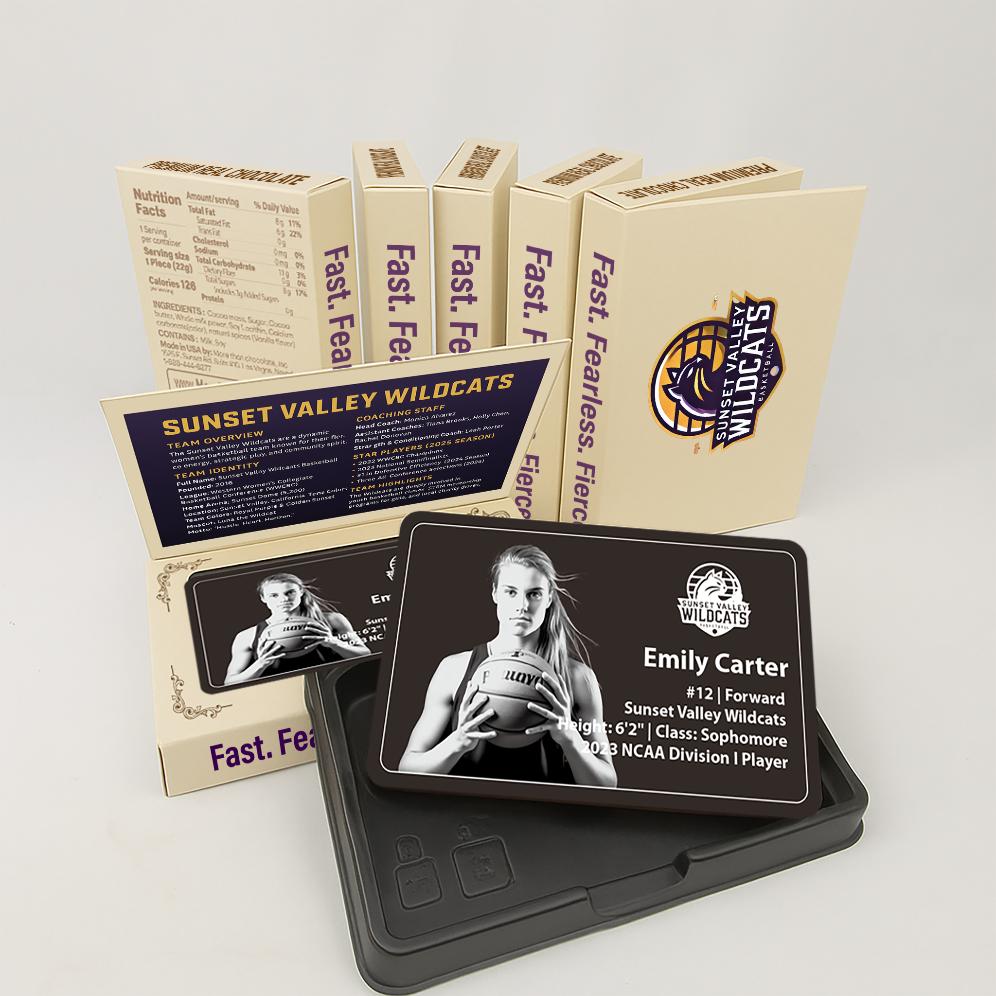 Custom booklet MessageCard for a school athletics program